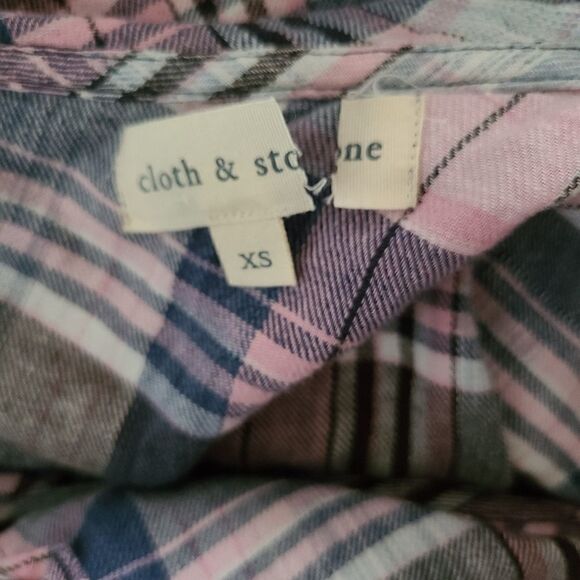 Cloth & Stone Plaid One Shoulder Ruffle Top - Picture 4 of 5